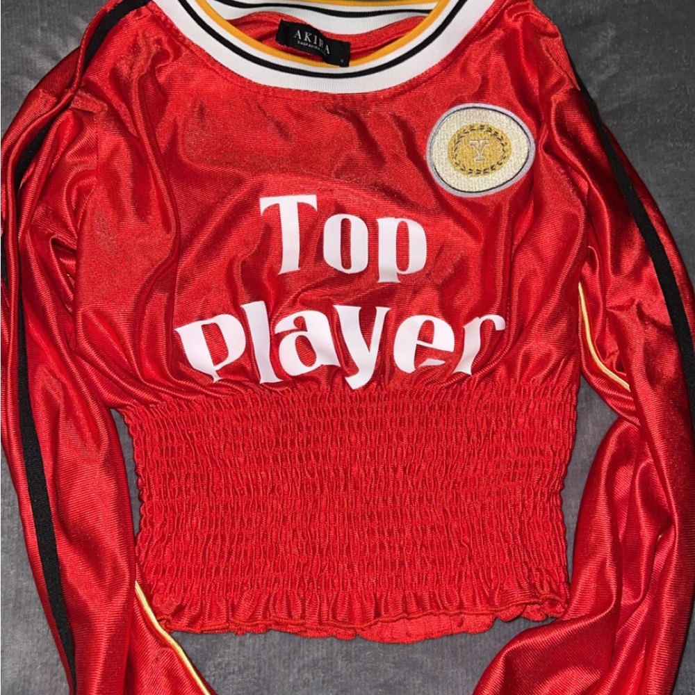 AKIRA Red Top Player Long Sleeve Shirt